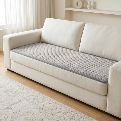 AOOTE Fundas para Sofa Antideslizante, Funda para Sofá de 3 Plazas(180cm) a Las Manchas y a los Arañazos de Las Mascotas, Protector de Cubre Sofa para Salas de Estar-Gris Claro