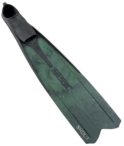 SEAC Shout, Pinne Lunghe per Pesca Sub, apnea e Immersioni Unisex Adulto, Verde, 39/40