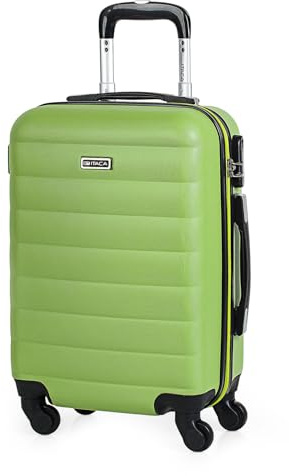 ITACA - Bagaglio A Mano Rigido Leggero Bagaglio A Mano 55X40X20 con 4 Ruote Silenziose Trolley Cabina Viaggio Aereo Ergonomico Durevole. Compatibile Ryanair, Pistacchio