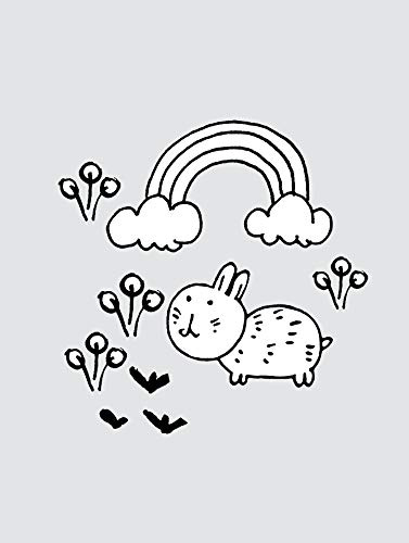 Komar Wandbild | Scribble Bunny | Poster, Bild, Wohnzimmer, Schlafzimmer, Dekoration, Kunstdruck | ohne Rahmen | P104F-30x40 | Größe: 30 x 40 cm (Breite x Höhe)