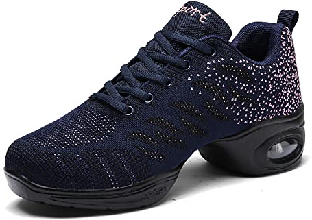 CERYTHRINA Jazzskor, dam, snörskor, mode, dansskor, platå, promenadskor, dansskor, Blå, 40 EU