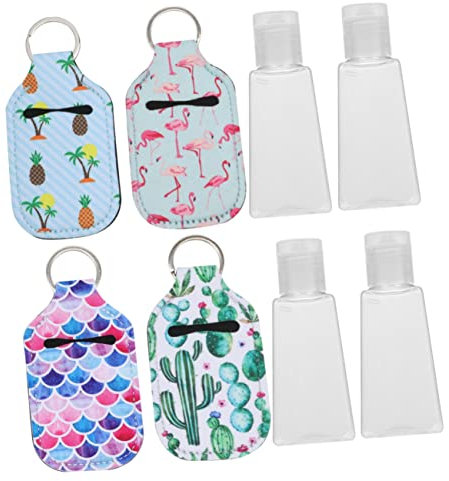 FOMIYES 8pezzi Manicotti Per Bottiglie Di Profumo e Spray Borse Termiche Da Viaggio Per Bottiglie Vuote Con Portachiavi Design e Resistente Al Sole