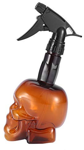 Flacone Spray per Capelli a Forma di Teschio da 500 Ml, Nebulizzatore Ricaricabile per Salone e Casa (BROWN)