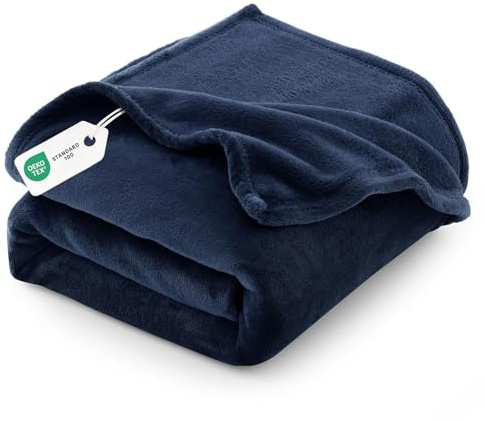 CozyLux Kuscheldecke Flauschig Decke 230x270 - Flanell Kuscheldecke Extra Groß, Weiche Sofa Decke, Warme Wohndecke für 4 Jahreszeiten, Leicht Sofa Überwurf, King Blanket 230x270 cm, Marine Blau