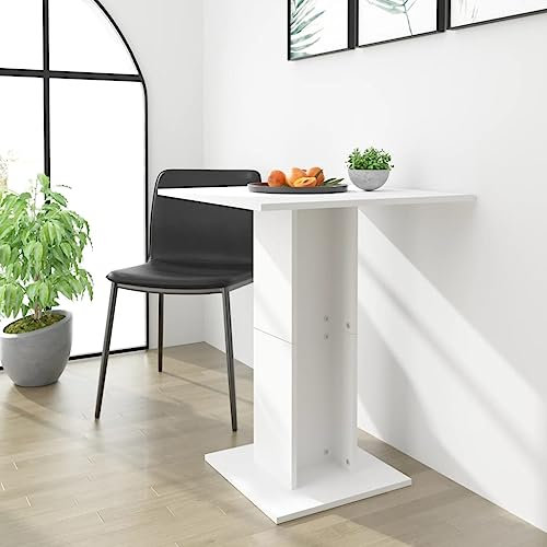 WEMYUFURN Bistrotisch Weiß 60x60x75 cm Holzwerkstoff, Tisch für Mahlzeiten, Küchentisch, Esszimmertisch für Esszimmer und Küche