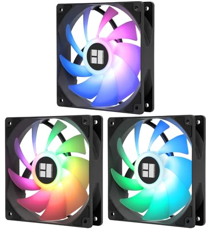 TR-Thermalright TL-C12C-S X3 120mm CPU PWM ARGB Fan,1550RPM Silent Cooling,Black CPU Fan 3-Pack,Can be Paired with Chassis/CPU Cooler