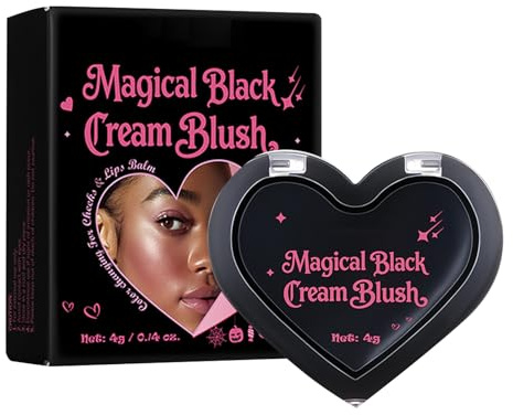 Dopsyesn Rubor Cambiante De Color - Maquillaje en Crema Negro,Cosmético de Duración Prolongada para Mujeres y Niñas con Difuminado Facial para Perfilado