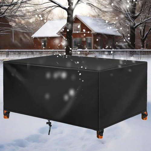HNKDKJ Fundas Mesas Exteriores para Terraza 150x80x60cm/Largo x Ancho x Alto Fundas para Muebles Jardin Impermeable Anti Viento Anti UV Tejido 420D Fundas Protectora para Mesas y Sillas de Jardin