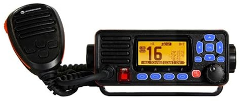 VHF Fixe Orangemarine WP250 – Radio VHF Marine 1/25 W, IPX7, DSC (ASN), GPS Externe, IP-résistante, Double Veille