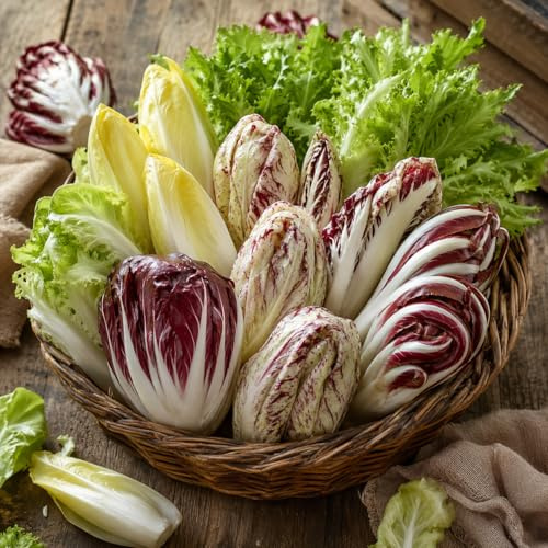 1000 Semi Miscuglio di Cicorie – Mix di Varietà da Orto per Insalate Fresche e Gustose | Semi da Orto per Coltivazione in Giardino, Vaso e Orto Domestico | Rustiche e Produttive