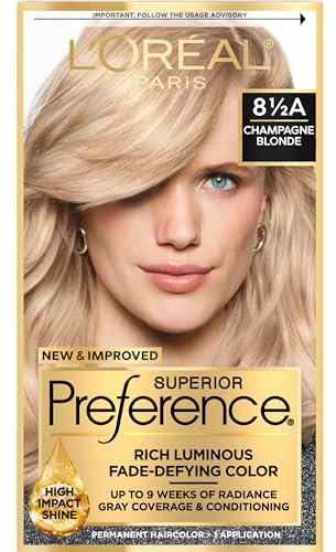 L'Oréal Paris - Preferencia superior permanente para el pelo, 8,5 A, color rubio champán