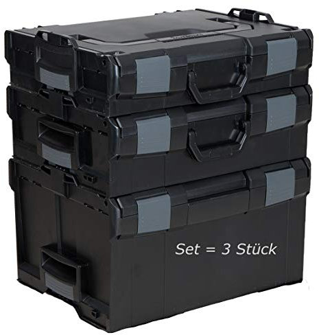 L-BOXX® 3er-Set 102+136+238 Sortimo black leer Werkzeugkoffer Transportbox