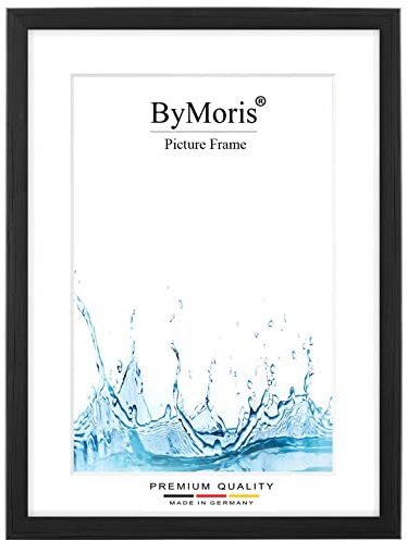 ByMoris Cornice per foto personalizzata 32 x 45 cm in Pino Nero con vetro acrilico antiriflesso, poster puzzle ritratto cornici in legno