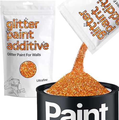 Hemway Copper Holographic Glitter Paint Additive Ultrafine 100g | for Paints & Varnish | Paint Walls Sparkly Add to Emulsion, Acrylic or Lacquer Indoor
