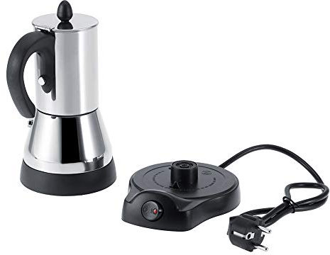 Hongzer Cafetera eléctrica Moka Espresso, cafetera eléctrica de acero inoxidable para café espresso, enchufe de la UE 220V cafetera eléctrica(300ml)