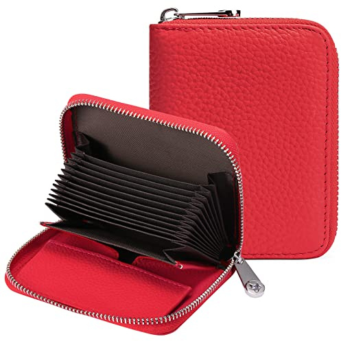 SENDEFN Geldbörse Damen, Portemonnaie mit Reißverschluss und viele Fächer, Geldbeutel Leder, RFID-Schutz Kartenhalter mit vielen Fächern, klein und im Kurzformat Brieftasche Für Frauen