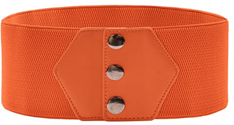 GRACE KARIN Damen Retro Einfacher Stillvoll Elastischer Geflochtener Bereiter Hüftgürtel Orange XL