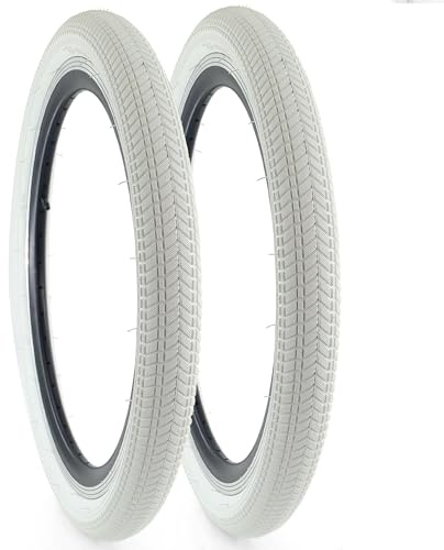 GRELiving Juego de 2 Neumáticos de Bicicleta Plegables 16x2.125 Pulgadas, 57-254 30 TPI, para Bicicletas de Montaña, BMX y Bicicletas Pequeñas (Blanco)