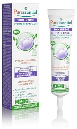 Puressentiel – Intimpflege – Beruhigende Salbe für die Intimpflege – Beruhigt, schützt und spendet Feuchtigkeit für den Intimbereich – Beruhigende Pflege, 100% natürliche Bio-Formel – 30 ml