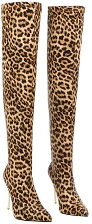 DEARMAMY Stivali Lunghi Da Donna Sopra Ginocchio Tacchi Sottile Alto, Caldi e Antiscivolo Per Autunno e Inverno, Comodi Per Passeggiate, Feste e Lavoro