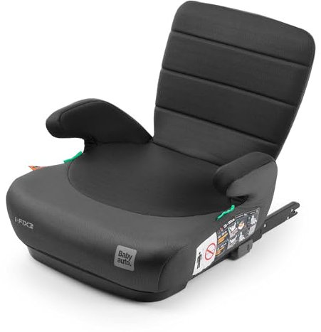 BABYAUTO – Alzador con Respaldo Desmontable DOKA i-Fix ISOFIX (125-150 cm, 6-12 Años) – Grupo 2/3 – Confortable y Seguro – Homologado ECE R129 – Black Grey