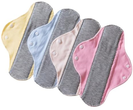 HQRKOTM 4 waschbare slipeinlagen, wiederverwendbare slipeinlagen,Graphen-Materialien, waschbare Menstruations-Slipeinlagen, verhindern Urinverlust