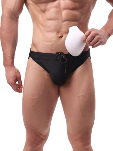 Summer Code Bañador Hombre Slip Secado Rápido Relleno Extraíble Piscina | Slip de natación Tejido transpirable, Expulsión de agua rápida, para surf, playa y natación en días calurosos