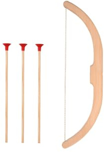 VAH - Kinderbogen aus Holz mit 3 Saugnapfpfeilen – sicheres Bogenschießen Lernen für Kinder ab 3 Jahren | Handgefertigt in Deutschland | Robust & nachhaltig | mit Pfeilführung für die Kleinsten
