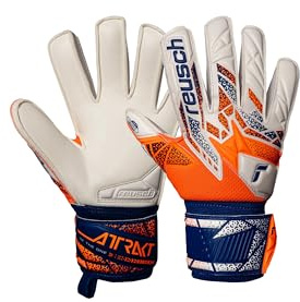 Reusch Attrakt Silver Junior Guanti da portiere per bambini e ragazzi, adatti per tutte le condizioni atmosferiche e superfici di gioco, colore: arancione-blu, 7