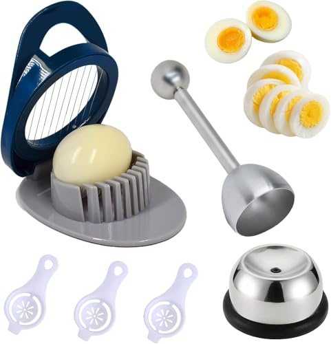 Juego de 6 cortadores de huevos, 1 cortador de huevos, 1 cucharón de huevos de acero inoxidable, 1 cortador de huevos, 3 separadores de huevos, cortador de huevos, herramienta multiusos para cocina