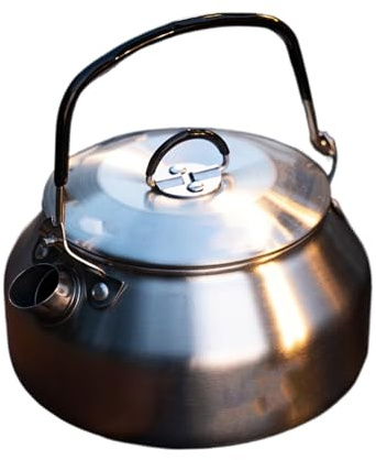 Hervidor de agua de acero inoxidable 0.8L con mango plegable,Olla portátil para estufa café viaje escritorio camping oficina