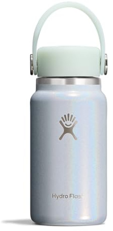 Hydro Flask Micro Bottle - Leak Proof Purse or Pocket Flask - Insulated Mini Water Bottle 6.7 Oz Glimmer Blue