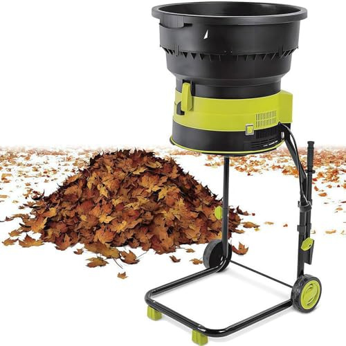 XueFulxion Biotrituratore per Foglie da 2500 W con Ruote,Biotrituratore da Giardino Senza Lame con Sacco di Raccolta,Trituratore Elettrico per Foglie,Tramoggia Larga 50mxpowercord