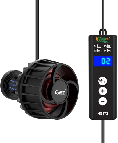 hygger Bomba de Flujo de Acuario 3000LPH Creador de Olas de Acuario,6W DC Bomba de Circulación para Acuarios 4 Modos de Onda para Pecera 38-189L