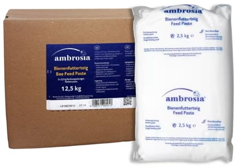 Ambrosia Bee Fondant 12.5kg - 5 x 2.5kg Packs – Premium Winter Bee Feed & Emergency Food for Honey Bees – Ready-to-Use Beekeeping Fondant – Beekeeping Supplies UK Ltd + MBK