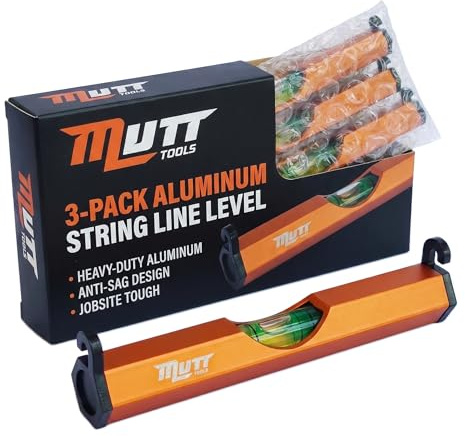 Mutt Tools 3 Inch Aluminum String Line Level for Construction