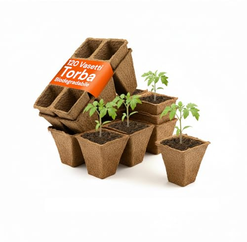 Zendea Avilia - Vasetti Torba Biodegradabili Set 120 Pezzi – Vasi per Semenzaio e Trapianto Diretto in Terra – Adatto per Orto, Fiori e Piante Aromatiche - Ecologici, Traspiranti