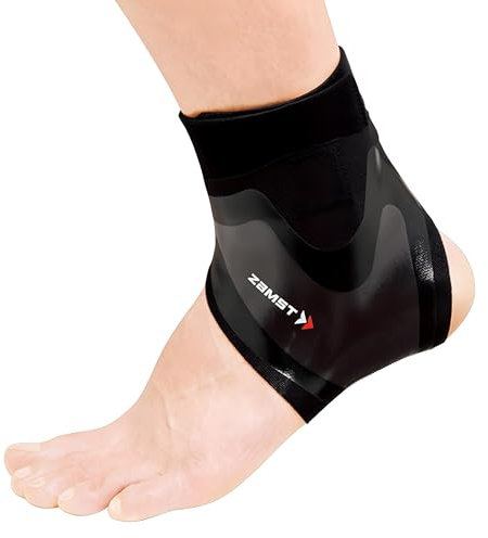 Zamst Filmista Ankle Ultra-Dünne Sprunggelenkbandage - Verstellbare Stabilisierende Bandage Fußgelenk für Verstauchte Knöchel - Zum Sport (L, Left)