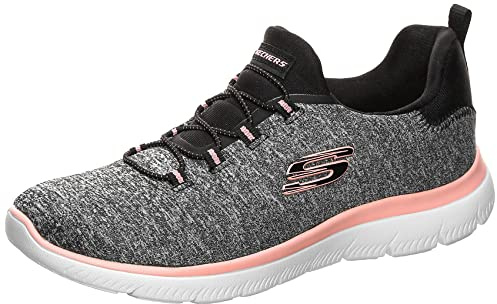 Skechers Womens Summits-Quick Getaway Sneaker, Black/Coral, 10 US