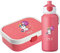4youDesign Set: pinke Brotdose und Trinkflasche für Kinder -EINHORN- personalisiert mit Namen – inkl. Bento Box, Gabel & Pop-Up Flasche, Einschulung, Schule (Cool Pink)