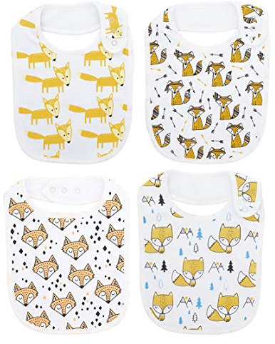 Maiwamita Wasserdichte große Baby Lätzchen zum Sabbern Zahnen Essen für Kleinkinder 4 PACK