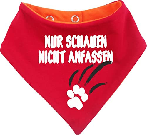 Hunde Wende- Halstuch Multicolor (Fb: orange-rot) (Gr.4 - HU 45-52 cm) Nur schauen Nicht anfassen