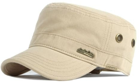 CHENNUO Army Cap Armee mütze Herren Flat Military Baseball Cap Sport Wandern Schirmmütze Kappe (Beige-1)
