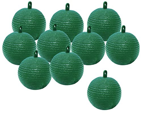 10 Stück Fruchtfliegenfalle, Wespenfallen für Draussen, Fliegenfalle Außen, Trauermücken Bekämpfen Gelbsticker Kugel, Wespenfalle zum Aufhängen für Küche Garten Pflanzen Anti Wespen Fliegen (Grün)