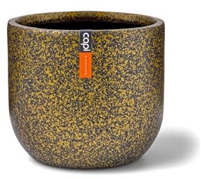 Capi Europe - Blumentopf Kugel Terrazzo Gold - 14x13 - Gold - Öffnung Ø12 - Blumentopf für drinnen - BTZG132