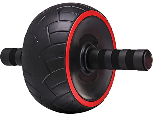 Retoo Rouleau abdominal noir pour homme et femme, entraînement abdominal, roue AB Wheel Roller, entraînement abdominal pour la maison, idéal comme entraîneur de fitness, vélo abdominal, musculation