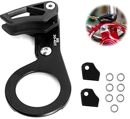 xyuayamz Fahrrad Kettenführung Mountainbike Metall Kettenschutz - 1 Stück Leicht Fahrradkettenschutz Einscheiben Kettenführungsspanner, für die meisten Fahrräder, Rennräder (Schwarz)
