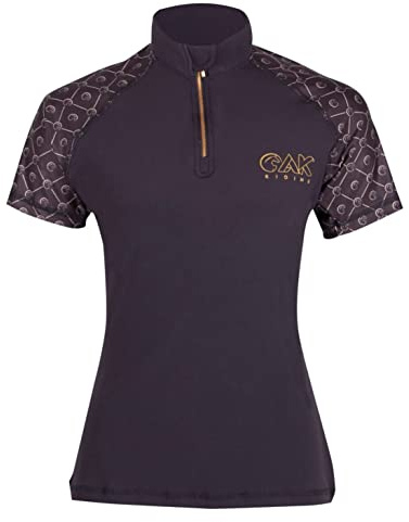 AK Tara Short Sleeve Horse Riding Base Layer AKRS-6061 (S, Black)
