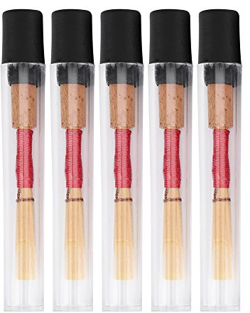 5 Cañas de Oboe, Caña de Oboe para Principiantes, Medianamente Suave, Caña de Oboe Media de Fuerza, Caña de Oboe Suave Hecha a Mano con Estuche de Plástico para Principiantes, Accesorios de Oboe