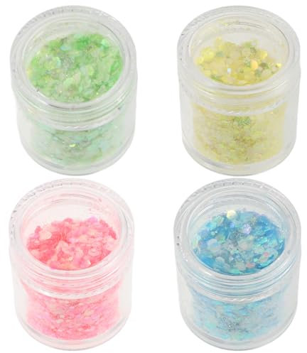 HOODANCOS 4er-pack Schillernde Pailletten Schimmernde Holografische Glitzer Sicheres Pet-material Maniküre-dekorationen Für Den Einsatz Im Salon Zu Hause